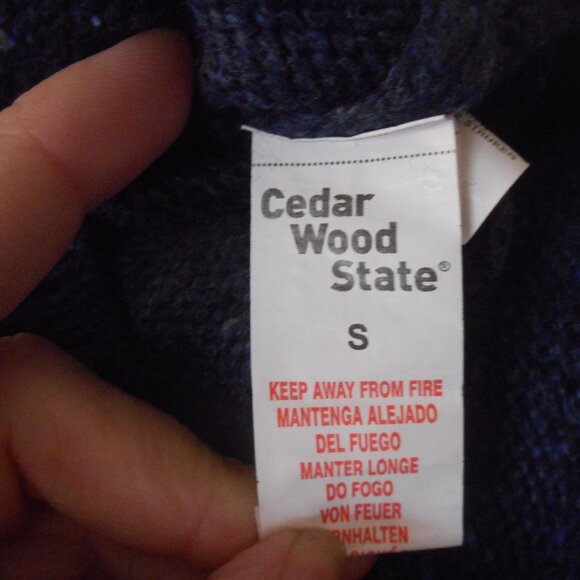 Cedar Wood State Blue ragwool sweater Size S - Picture 2 of 8
